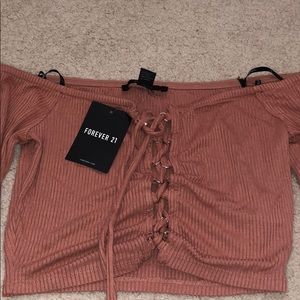 Forever 21 crop top long sleeve